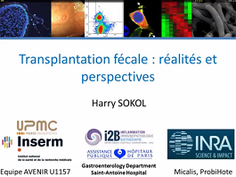 Conférence : Transplantation fécale : réalités et perspectives