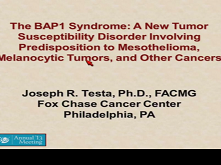 Connecting Molecular Pathways to Hereditary Cancer Risk Syndromes Connecting Molecular Pathways to Hereditary Cancer Risk Syndromes