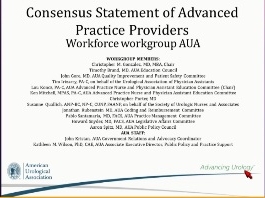 Déclaration de consensus des fournisseurs de pratique avancée en urologie