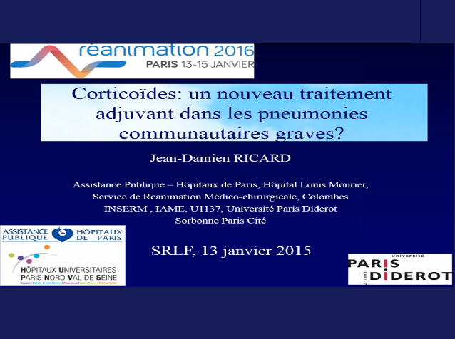 Corticoïdes : adjuvant dans les pneumonies communautaires graves CONT Corticoïdes : adjuvant dans les pneumonies communautaires graves CONT