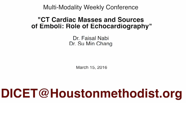CT Cardiac Masses and Sources of Emboli : Role of Echocardiography
