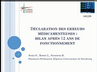 Déclaration des erreurs médicamenteuses : bilan après 12 ans de fonctionnement Déclaration des erreurs médicamenteuses : bilan après 12 ans de fonctionnement