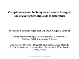 Déroutes opératoires (4/10) - Compétences non techniques en neurochirurgie
