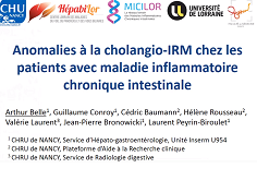 Détection systématique des lésions de cholangite sclérosante primitive par cholangio-IRM chez les patients avec maladie inflammatoire chronique intestinale