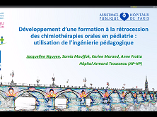 Développement d'une formation à la rétrocession des chimiothérapies orales en pédiatrie : utilisation de l'ingénierie pédagogique