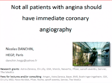 Devant un angor typique: une coronarographie d'emblée