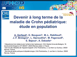 Devenir à long terme de la maladie de Crohn pédiatrique : étude en population