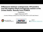 Differences between unknown HIV-positive and HIV-negative Black transgender women in the United States: results from Promoting Our Worth, Equality, and Resilience Differences between unknown HIV-positive and HIV-negative Black transgender women in the United States: results from Promoting Our Worth, Equality, and Resilience