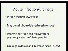 Difficult Problems In Reasonable Patients Panel: Chronic Drainage From Wound With Mesh In Place Difficult Problems In Reasonable Patients Panel: Chronic Drainage From Wound With Mesh In Place