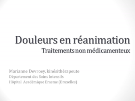 Douleurs en réanimation - Traitements non médicamenteux - 2015
