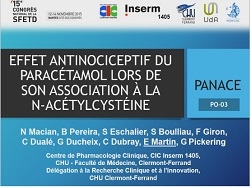 Effet antinociceptif du paracétamol lors de son association à la N-Acetylcysteine Effet antinociceptif du paracétamol lors de son association à la N-Acetylcysteine