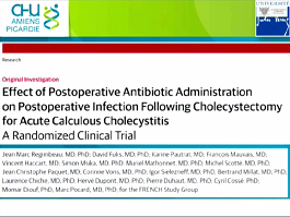 Effet de l'administration d'une antibiothérapie post-opératoire sur le taux d'infections post-opératoires après cholécystectomie pour cholécystite aiguë lithiasique de grade I-II