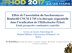 Effets de l'association du Saccharomyces Boulardii à la thérapie séquentielle dans l'éradication de l'Helicobacter pylori : étude prospective randomisée contrôlée