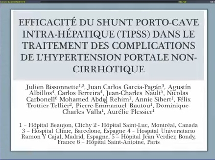Efficacité du shunt porto-cave intra-hépatique (TIPSS) dans le traitement des complications de l'hypertension portale non cirrhotique