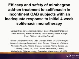 Efficacité et sécurité d'une supplémentation en Mirabegron associé au traitement à la Solifénacine chez les sujets incontinents à hyperactivité vésicale