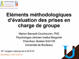Eléments méthodologiques d'évaluation des prises en charge de groupe Eléments méthodologiques d'évaluation des prises en charge de groupe
