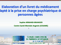 Elaboration dun livret du médicament adapté à la prise en charge psychiatrique des personnes âgées Elaboration dun livret du médicament adapté à la prise en charge psychiatrique des personnes âgées