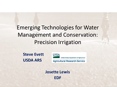 Emerging Technologies for Water Management & Conservation