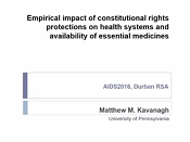 Empirical impact of constitutional rights protections on HIV-related health systems and availability of essential medicines Empirical impact of constitutional rights protections on HIV-related health systems and availability of essential medicines