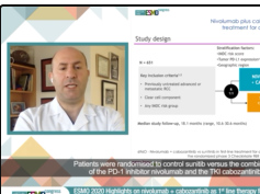 ESMO 2020 Highlights on nivolumab+cabozantinib as 1st line therapy for aRCC: The CheckMate 9ER study ESMO 2020 Highlights on nivolumab+cabozantinib as 1st line therapy for aRCC: The CheckMate 9ER study