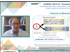 ESMO 2020 Highlights on pembrolizumab in LA-HNSCC: The GORTEC 2015-01 PembroRad study ESMO 2020 Highlights on pembrolizumab in LA-HNSCC: The GORTEC 2015-01 PembroRad study