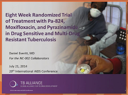Essai clinique randomisé de l'activité bactéricide de la moxiflaxine, du Pa-826 et la pyrazinamide sur un traitement de 8 semaines, sur la tuberculose sensible et multi-résistante