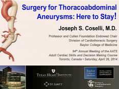 Etat cardiaque et prise de décision - Chirurgie pour les anévrismes thoracoabdominaux : je reste ! Etat cardiaque et prise de décision - Chirurgie pour les anévrismes thoracoabdominaux : je reste !