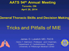 Etat thoracique et prise de décision - Astuces et pièges de l'Oesophagectomie d'invasion minimale (MIE) Etat thoracique et prise de décision - Astuces et pièges de l'Oesophagectomie d'invasion minimale (MIE)
