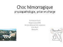 Etats de choc - Comprendre pour agir - Choc hémorragique