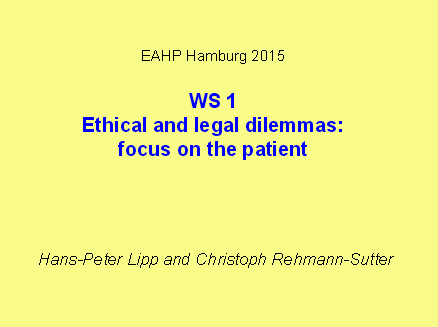 Ethical and legal dilemmas: focus on the patient