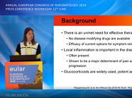 EULAR 2019 - Press conference: Pain symptoms and function in hand osteoarthritis EULAR 2019 - Press conference: Pain symptoms and function in hand osteoarthritis