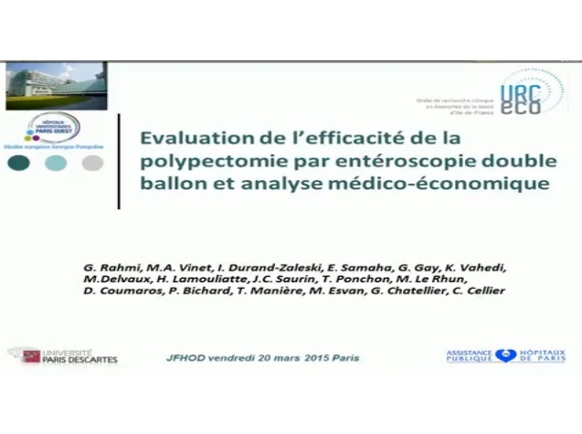 Evaluation de l’efficacité de la polypectomie par entéroscopie double ballon et analyse médico-économique