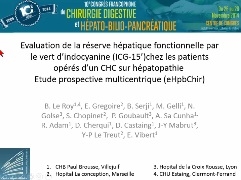 Evaluation de la réserve hépatique fonctionnelle avant hépatectomie sur cirrhose par le vert d’indocyanine : Etude prospective bi-centrique