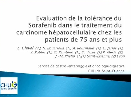 Evaluation de la tolérance du sorafénib dans le traitement du carcinome hépatocellulaire chez les patients âgés de 75 ans et plus