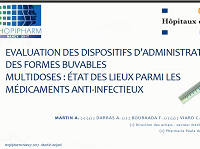 Evaluation des dispositifs dadministration des formes buvables multidoses : état des lieux parmi les médicaments anti-infectieux