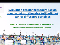 Evaluation des données fournisseurs pour l'administration des antibiotiques par les diffuseurs portables