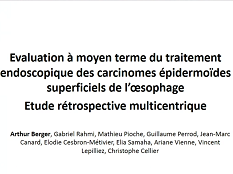 Evaluation à moyen terme du traitement endoscopique des carcinomes épidermoïdes superficielles de l'oesophage. Etude rétrospective multicentrique