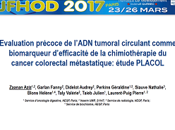 CO017 - Evaluation précoce de l'ADN tumoral circulant comme biomarqueur d'efficacité de la chimiothérapie du cancer colorectal métastatique : étude PLACOL