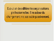 Evolution dans le temps des organisations Evolution dans le temps des organisations