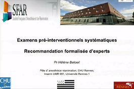 Examens préopératoires indispensables en chirurgie d'urgence, en chirurgie programmée en hospitalisation traditionnelle et programmée en ambulatoire