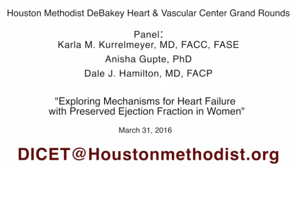 Exploring Mechanisms for Heart Failure with Preserved Ejection Fraction in Women Exploring Mechanisms for Heart Failure with Preserved Ejection Fraction in Women