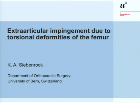 Extraarticular impingement due to femoral torsional deformities