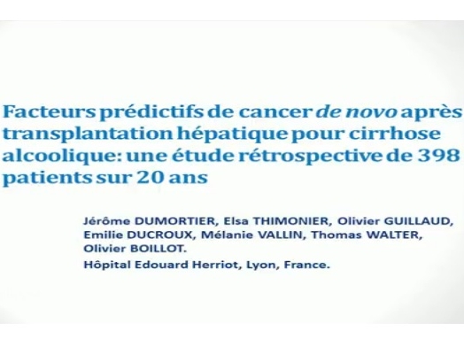 Facteurs prédictifs de cancer de novo après transplantation hépatique pour cirrhose alcoolique : une étude rétrospective de 398 patients sur 20 ans
