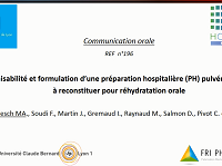 Faisabilité et formulation dune préparation hospitalière pulvérulente à reconstituer pour réhydratation orale