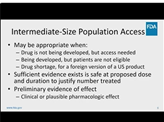 FDA's Programs to Promote Patient Access to Investigational Therapies
