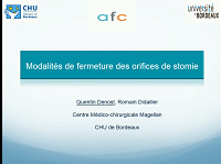 Fermeture dun orifice de stomie