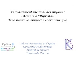 Fibromes et acétate d'ulipristal - Qu'attendre de l'échographie? Fibromes et acétate d'ulipristal - Qu'attendre de l'échographie?