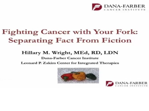 Fighting Cancer with Your Fork