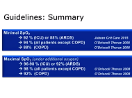 FiO2, PaO2, SaO2, which target?