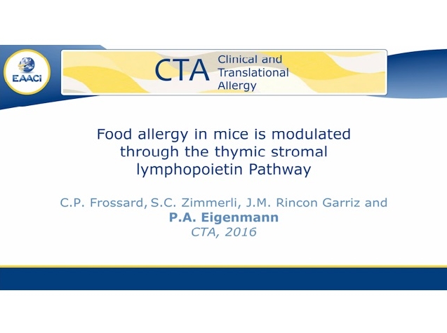 Food Allergy modulation through the the thymic lymphopoietin pathway